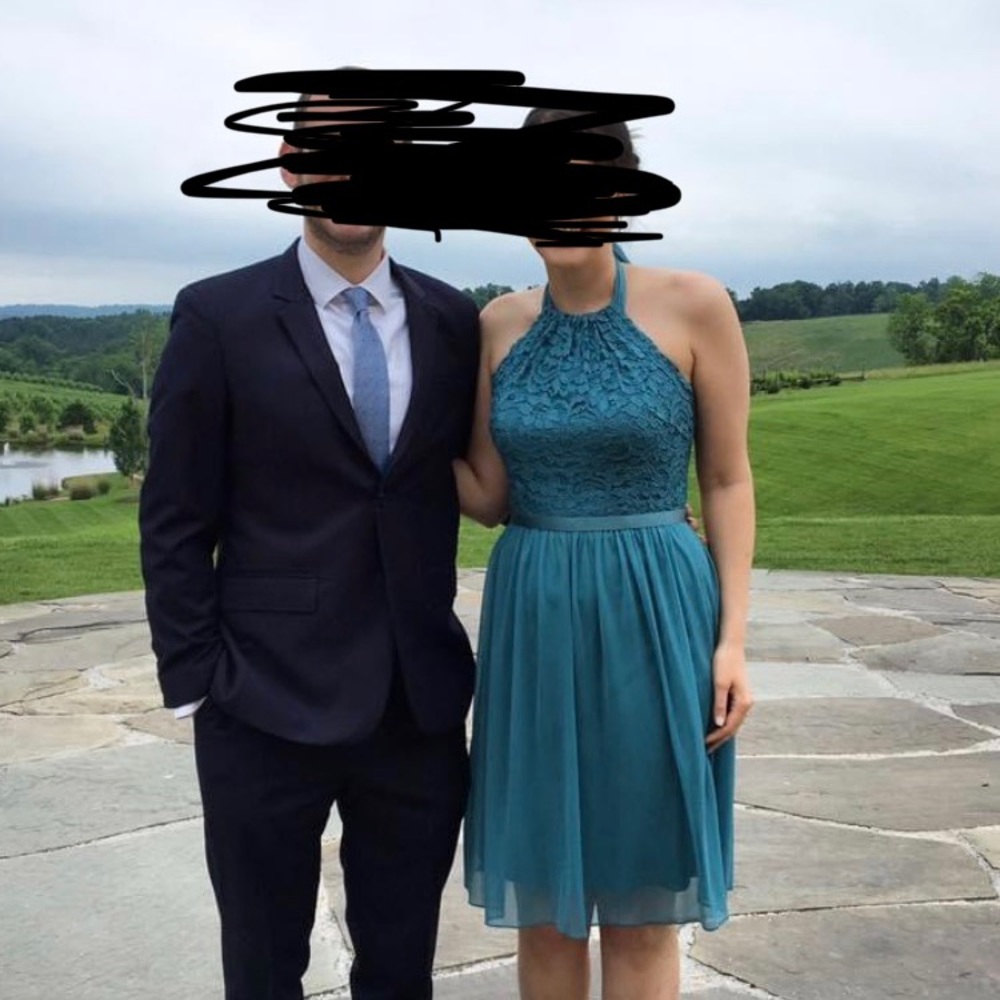 Teal Blue Davids Bridal Bridesmaid Dress